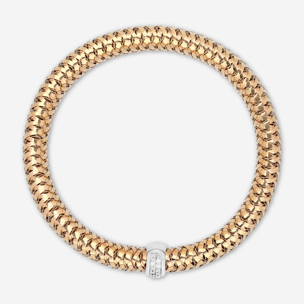 Roberto Coin Primavera 18K Rose & White Gold Diamond Bangle Bracelet 557717AHBAX0 - THE SOLIST