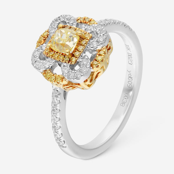 Gregg Ruth 18K Gold, Fancy Yellow Diamond 0.38ct. and White Diamond Engagement Ring Sz. 6.5 605587 - THE SOLIST
