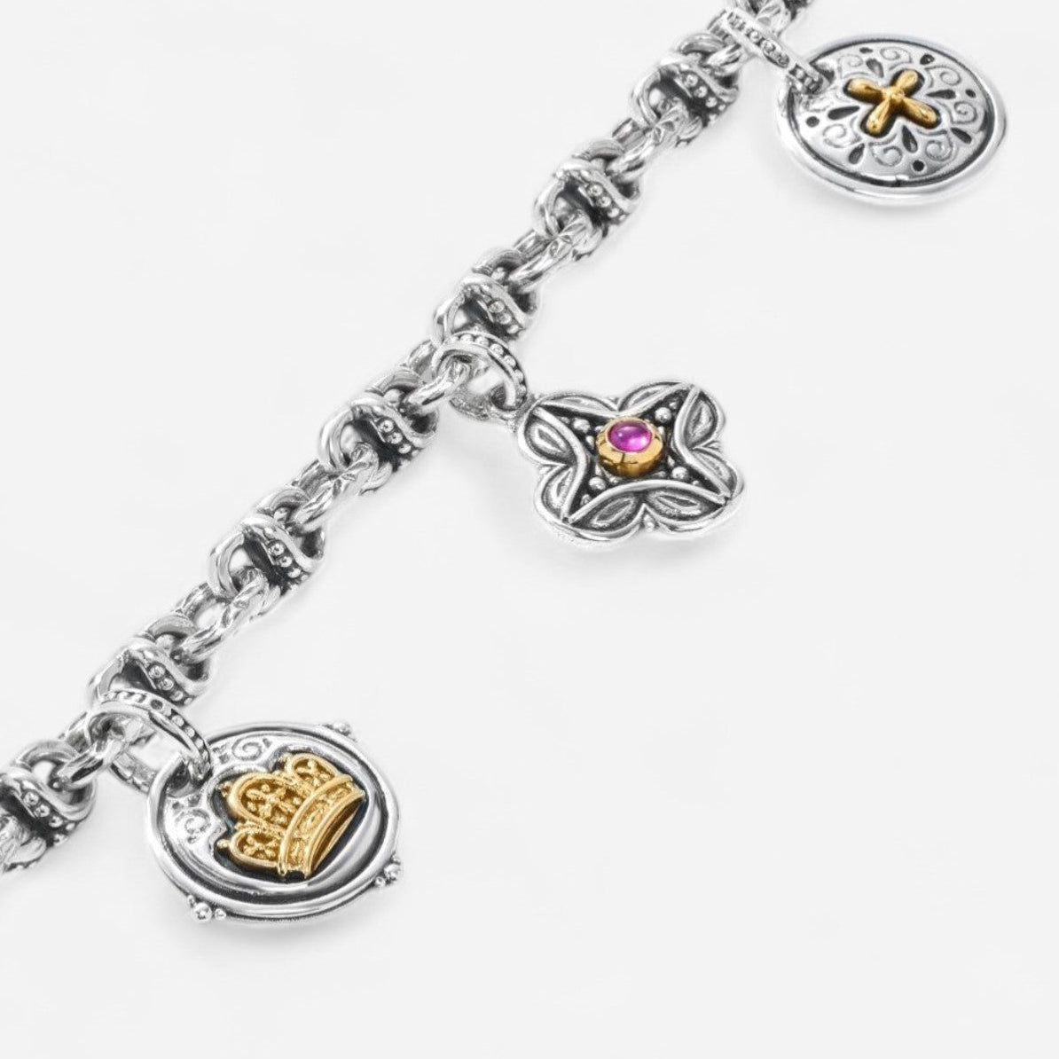 Konstantino Sterling Silver & 18K Yellow Gold Corundum Charm Bracelet BKJ698-538 - THE SOLIST