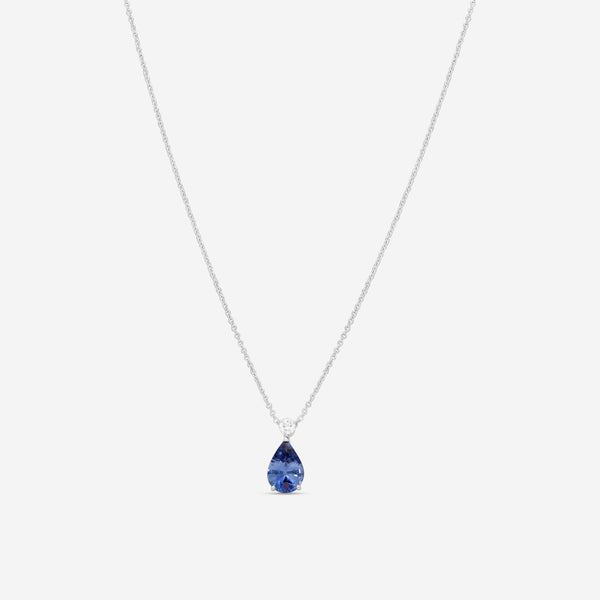 Roberto Coin 18K White Gold Diamond & Blue Sapphire Pendant Necklace 6520084AW18S2 - THE SOLIST