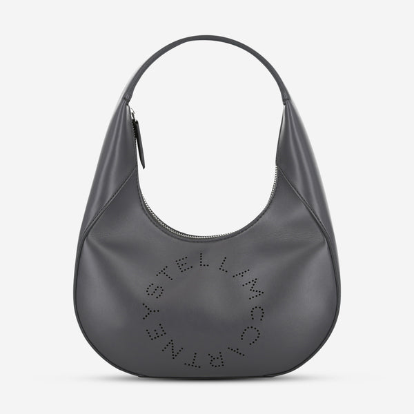 Stella McCartney Women's Dark Grey Logo Hobo Shoulder Bag 700269-W8542-1164