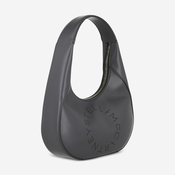 Stella McCartney Women's Dark Grey Logo Hobo Shoulder Bag 700269-W8542-1164
