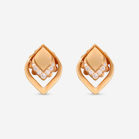 Roberto Coin Petal 18K Rose Gold Diamond Stud Earrings 7773270AXERX