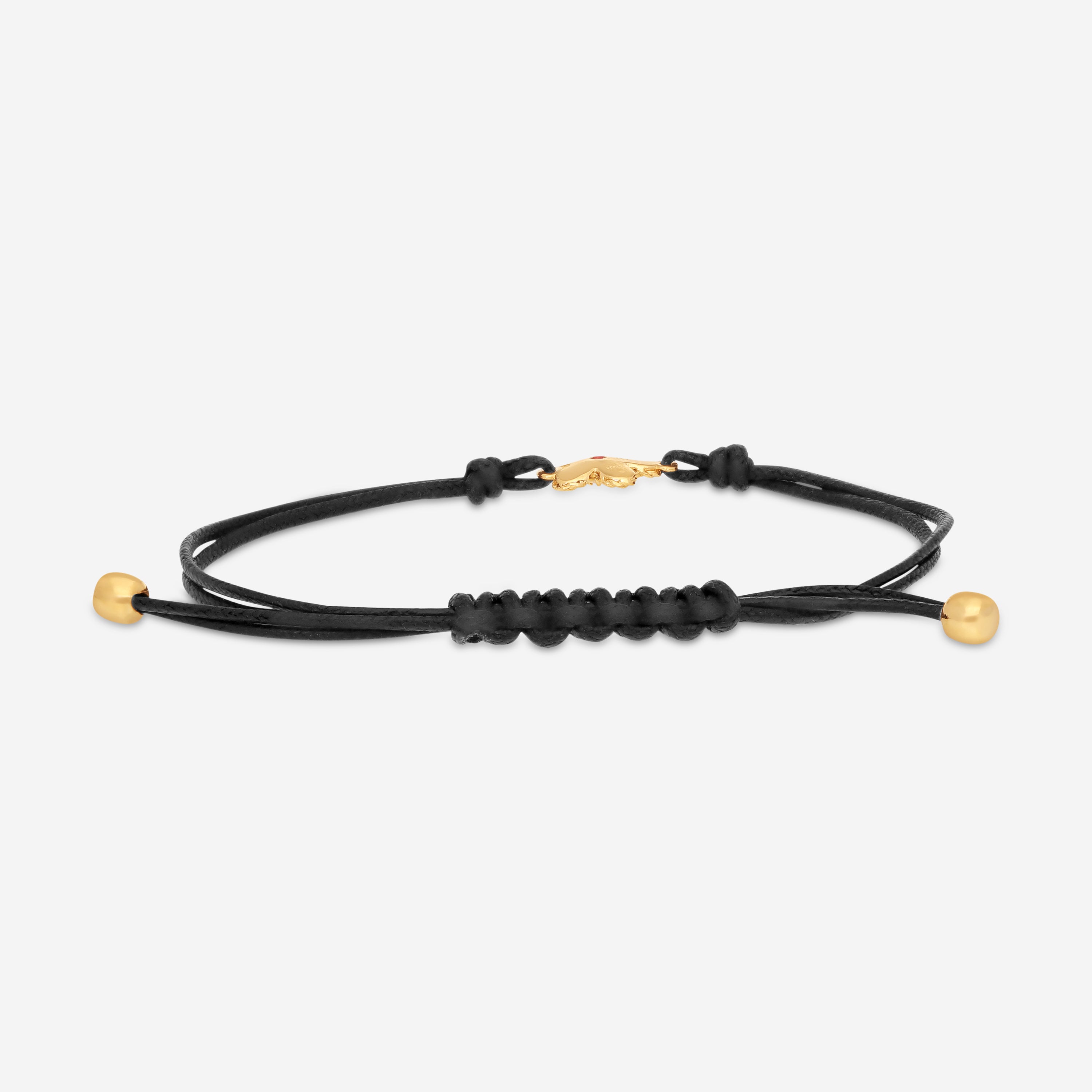 Roberto Coin 18K Yellow Gold & Black Silk Cotton Diamond Cord Bracelet 7773767AYLBX - THE SOLIST