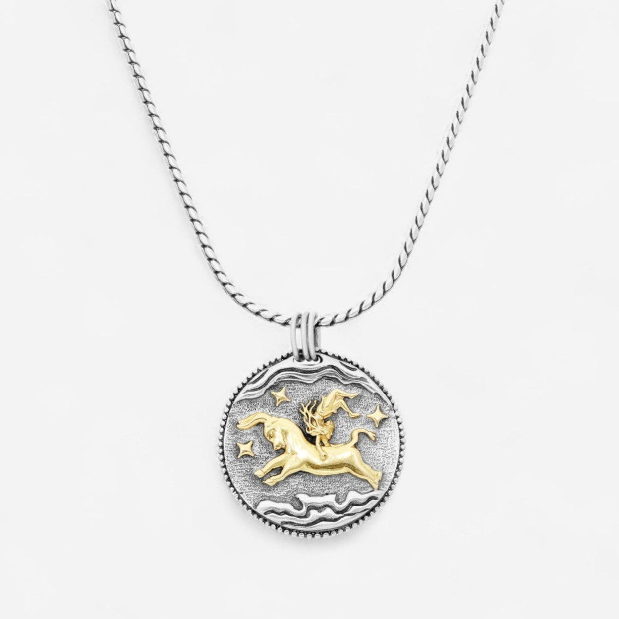 Konstantino Zodiac Taurus Sterling Silver & 18K Yellow Gold Carved Pendant MEKJ634-130 - THE SOLIST