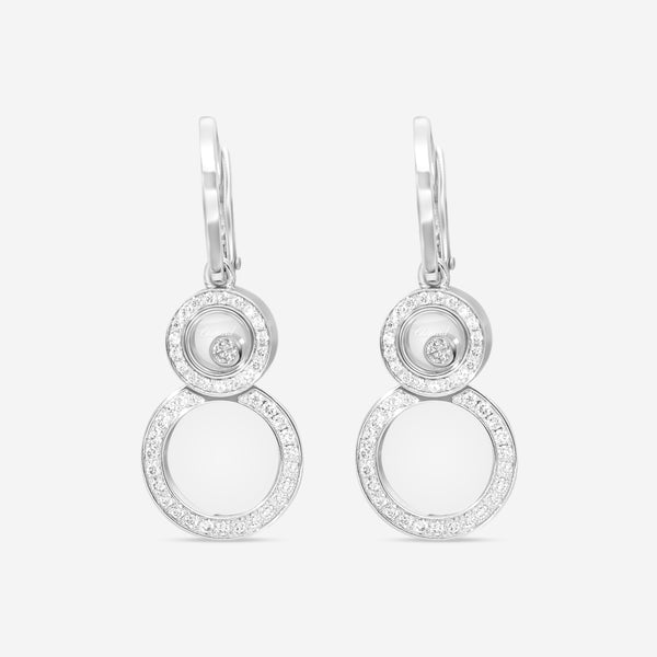 Chopard Happy 8 18K White Gold Diamond Drop Earrings 839209-1002 - THE SOLIST