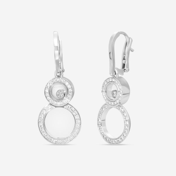 Chopard Happy 8 18K White Gold Diamond Drop Earrings 839209-1002 - THE SOLIST