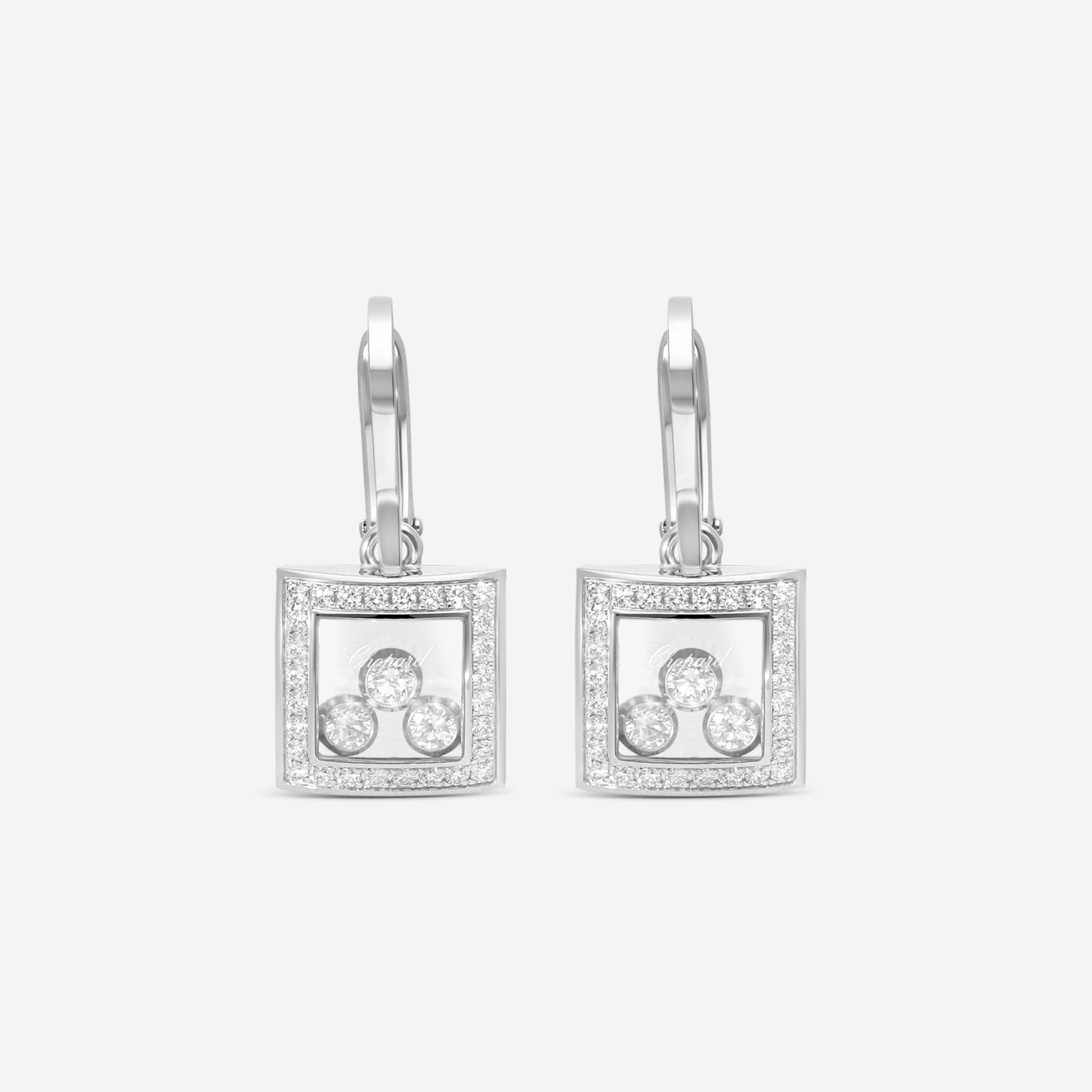 Chopard Happy Curves 18K White Gold Diamond Drop Earrings 839224-1004 - THE SOLIST