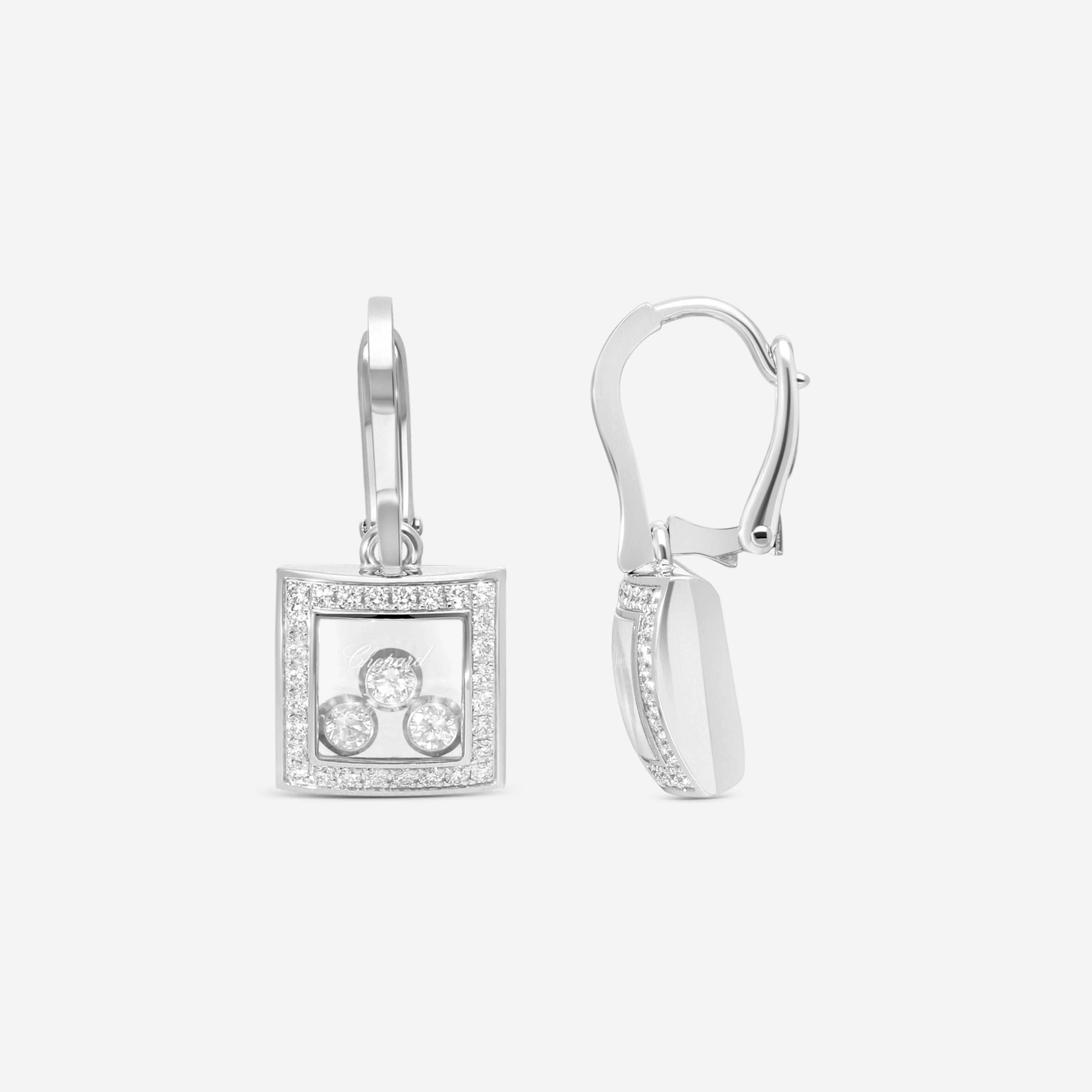 Chopard Happy Curves 18K White Gold Diamond Drop Earrings 839224-1004 - THE SOLIST
