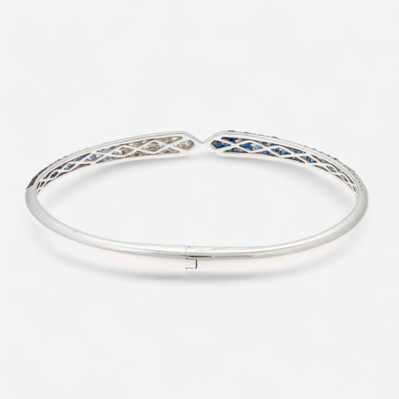 Alberto Milani Ombre 18K White Gold Diamond & Blue Sapphire Cuff Bracelet G0068E