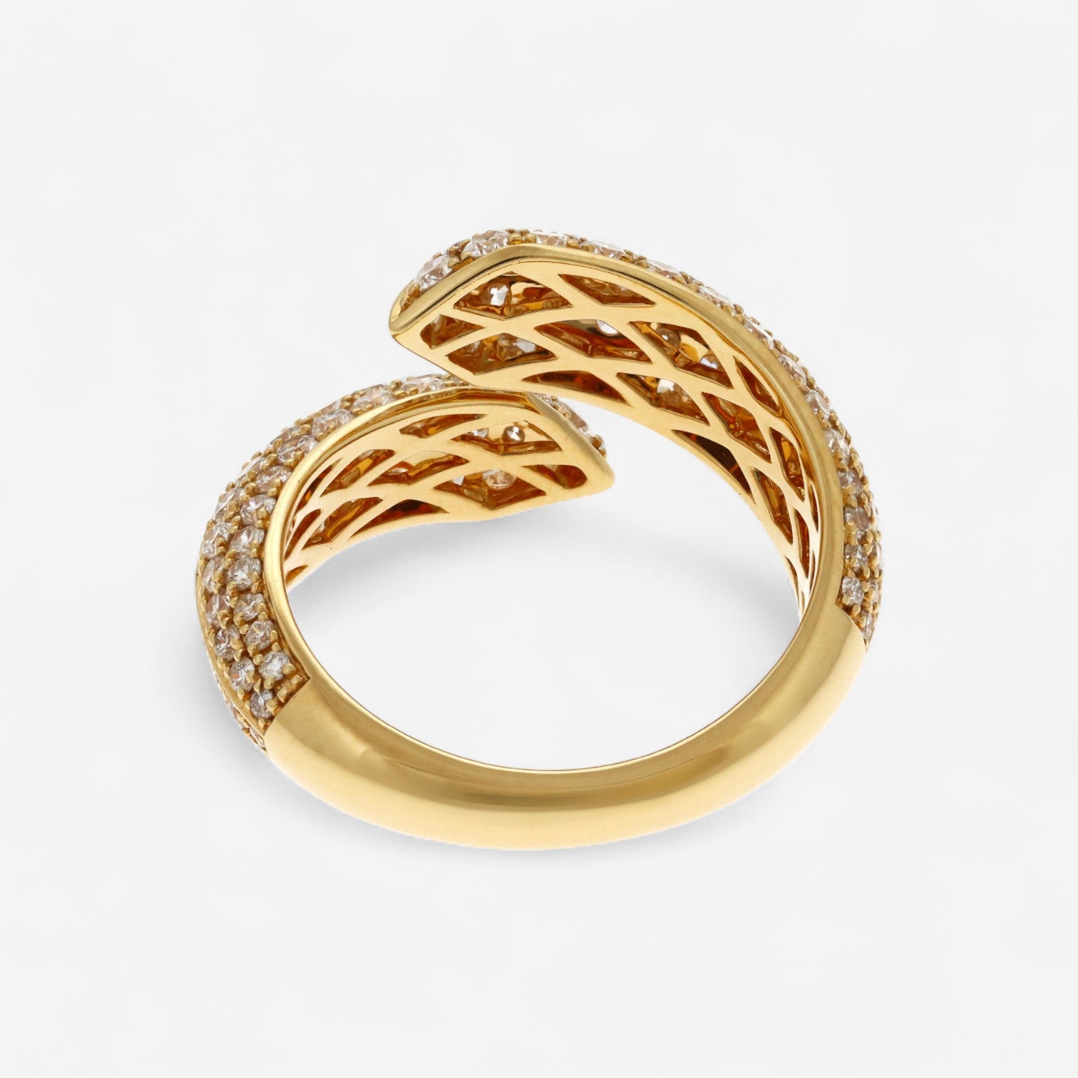 Alberto Milani 18K Yellow Gold Diamond Bypass Ring R0183E-7