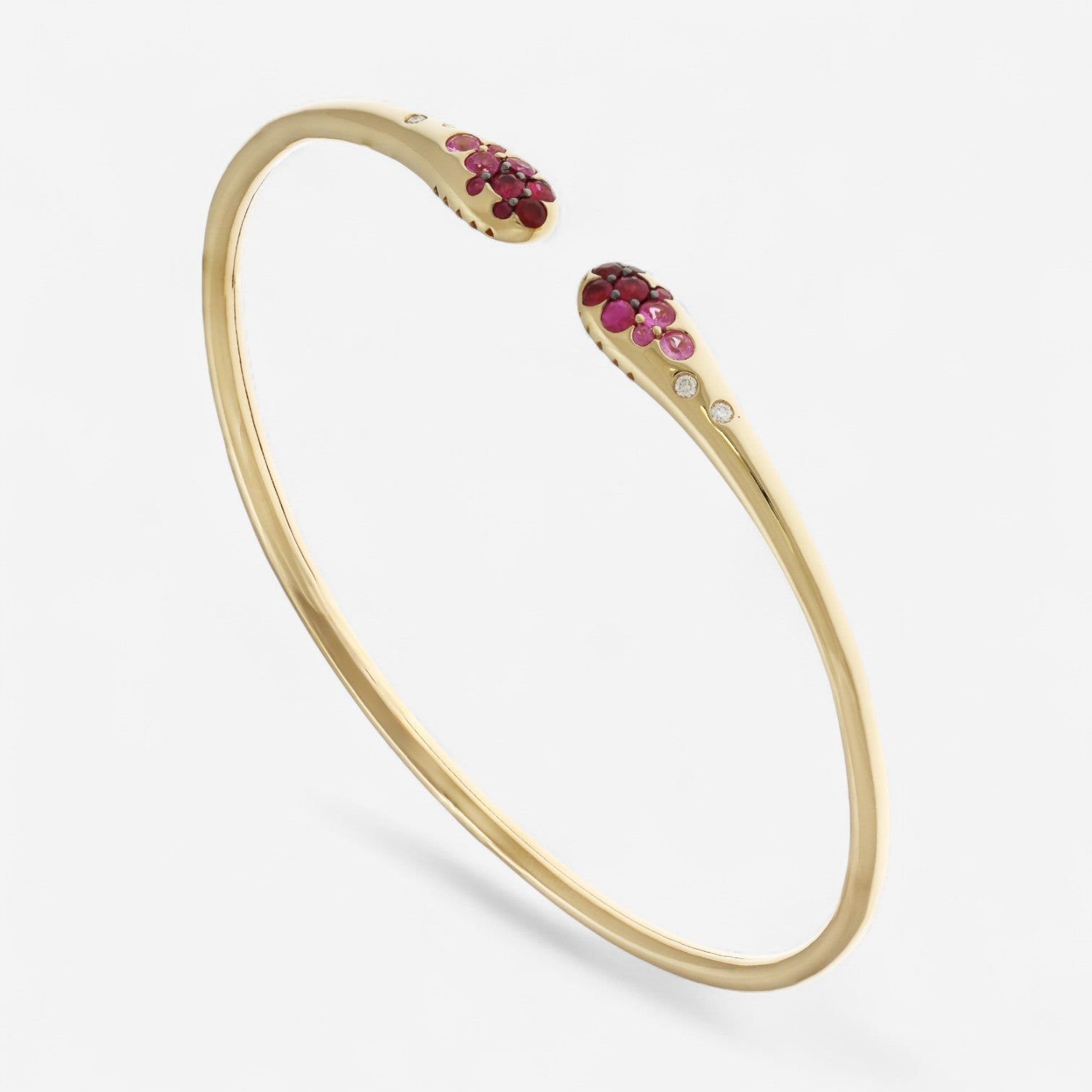Alberto Milani Ombre 18K Yellow Gold Diamond, Pink Sapphire & Ruby Cuff Bracelet G0074E