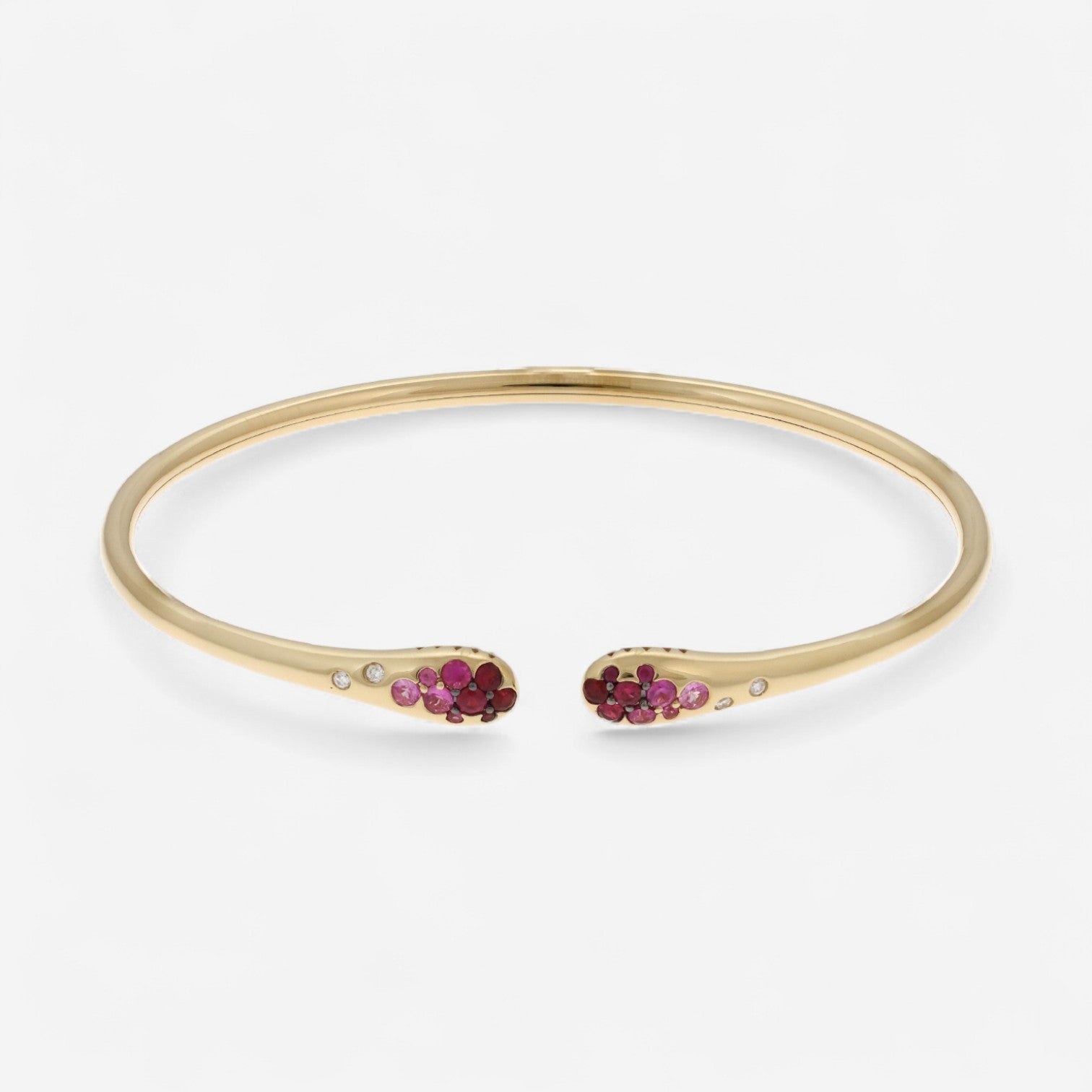 Alberto Milani Ombre 18K Yellow Gold Diamond, Pink Sapphire & Ruby Cuff Bracelet G0074E