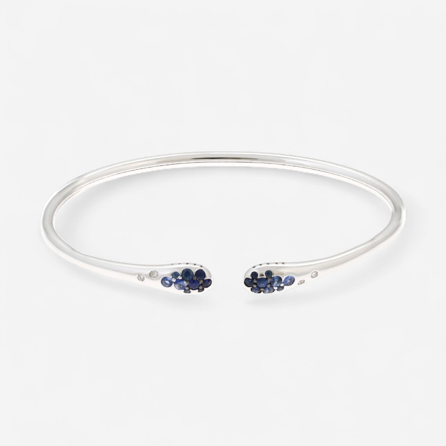 Alberto Milani Ombre 18K White Gold Diamond & Blue Sapphire Cuff Bracelet G0075E