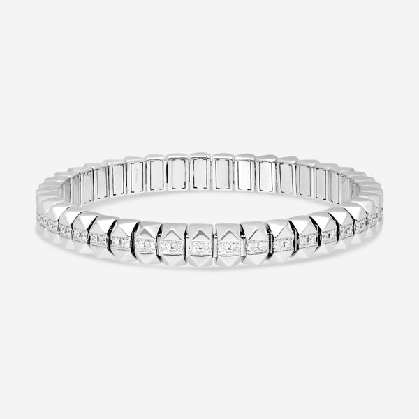 Roberto Coin Obelisco 18K White Gold Diamond Flexible Bangle Bracelet 8883018AWLBX - THE SOLIST