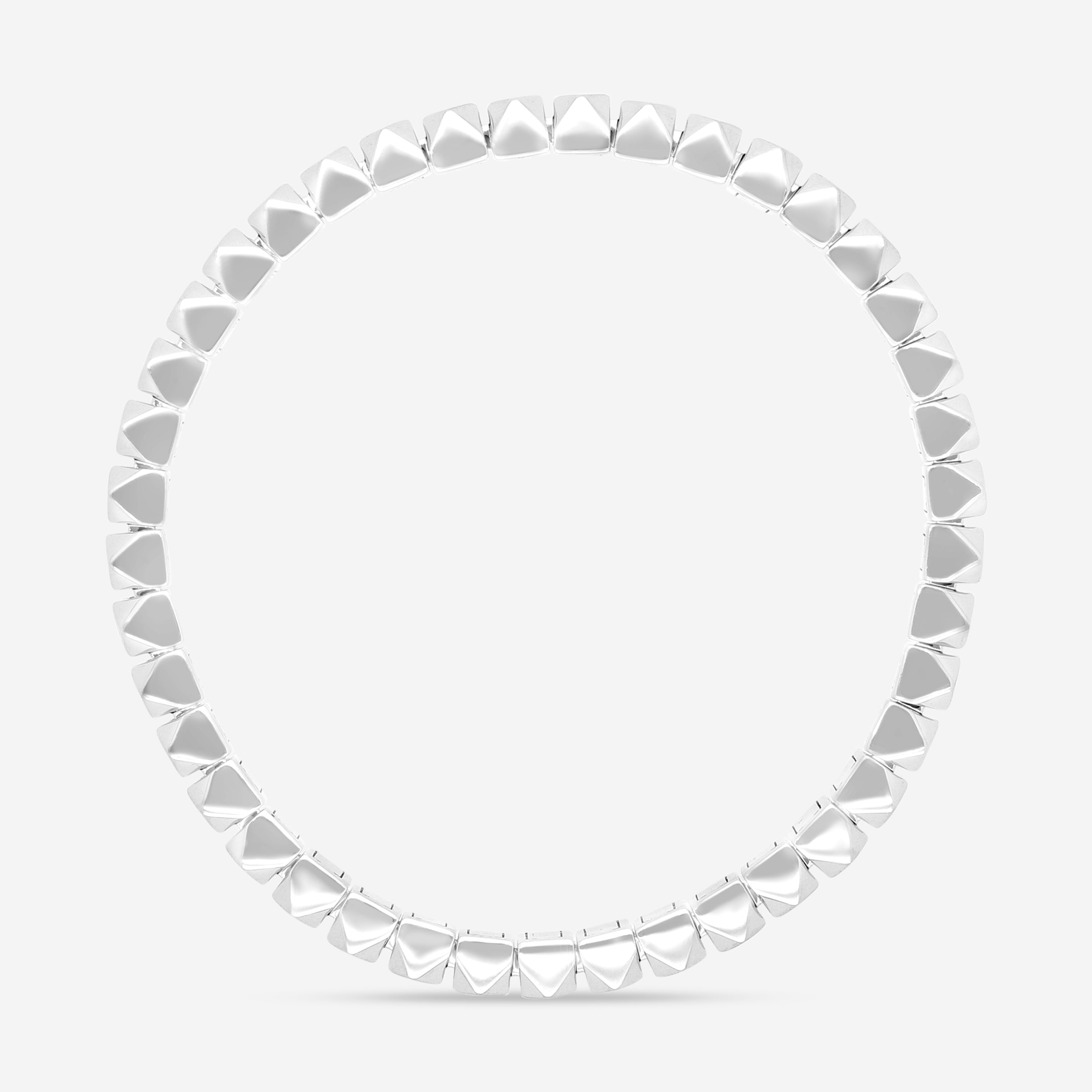 Roberto Coin Obelisco 18K White Gold Diamond Flexible Bangle Bracelet 8883018AWLBX - THE SOLIST