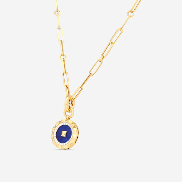 Roberto Coin Obelisco 18K Rose Gold Diamond & Blue Lapis Pendant Necklace 8883122AX19XB - THE SOLIST