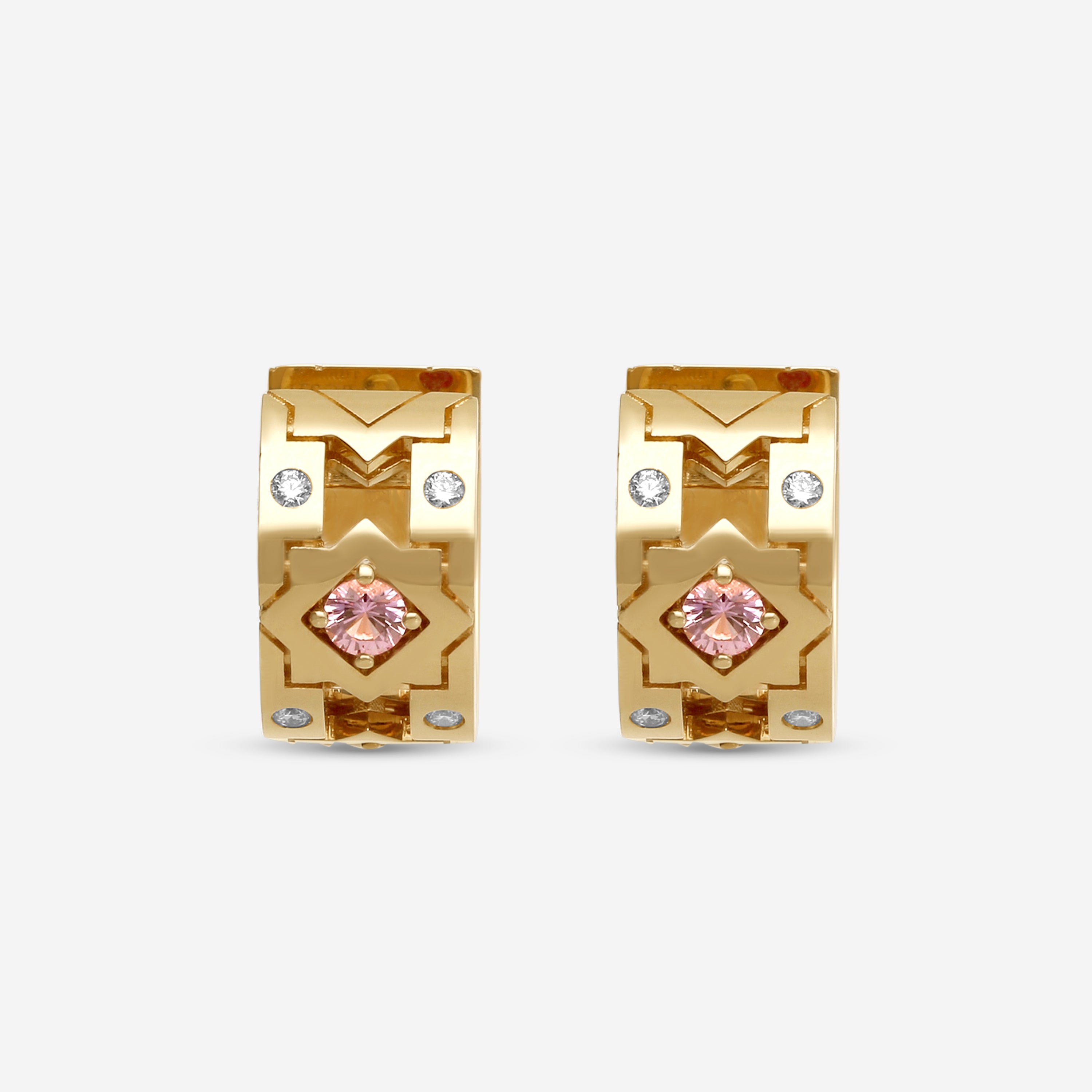Roberto Coin Navarra 18K Rose Gold Diamond and Multicolor Sapphire Earrings 8883250AXERX - THE SOLIST