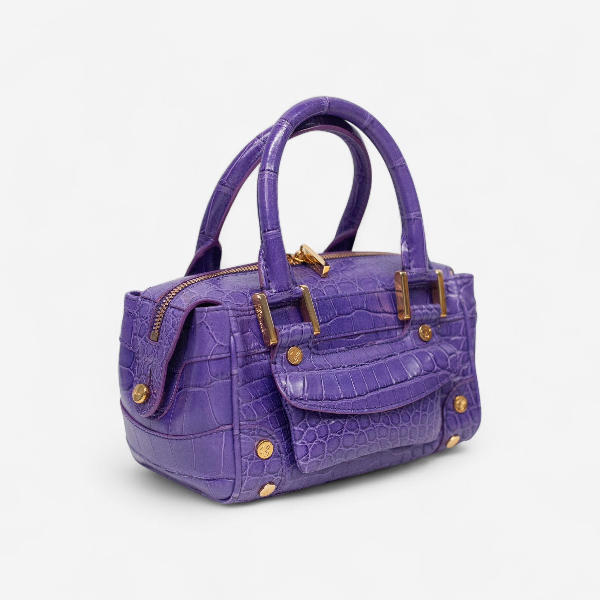 Chopard Baby Caroline Purple Shiny Alligator Leather Handbag 95000-0283 - THE SOLIST
