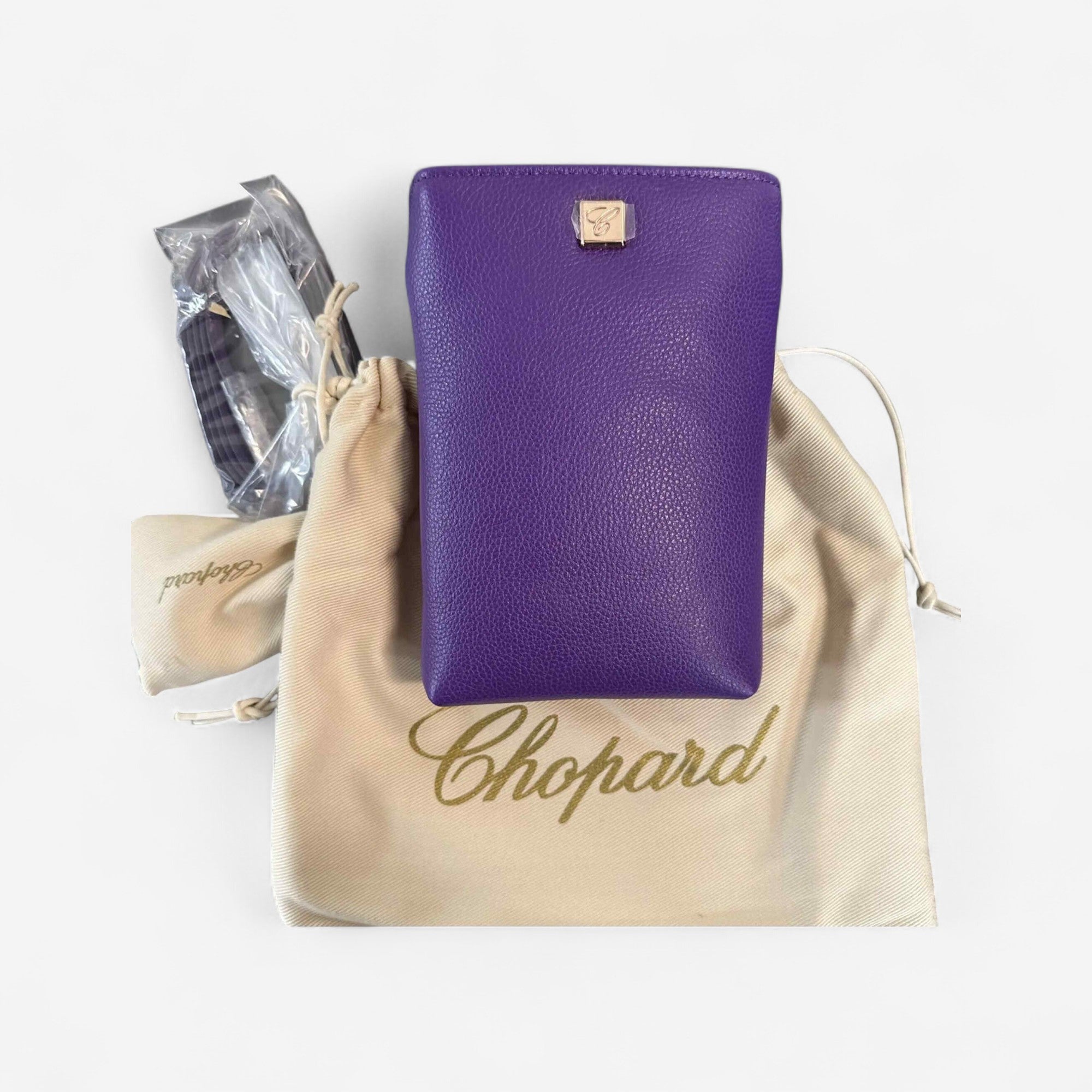 Chopard Ice Cube Purple Leather Rectangular Crossbody Bag 95000-1147 - THE SOLIST
