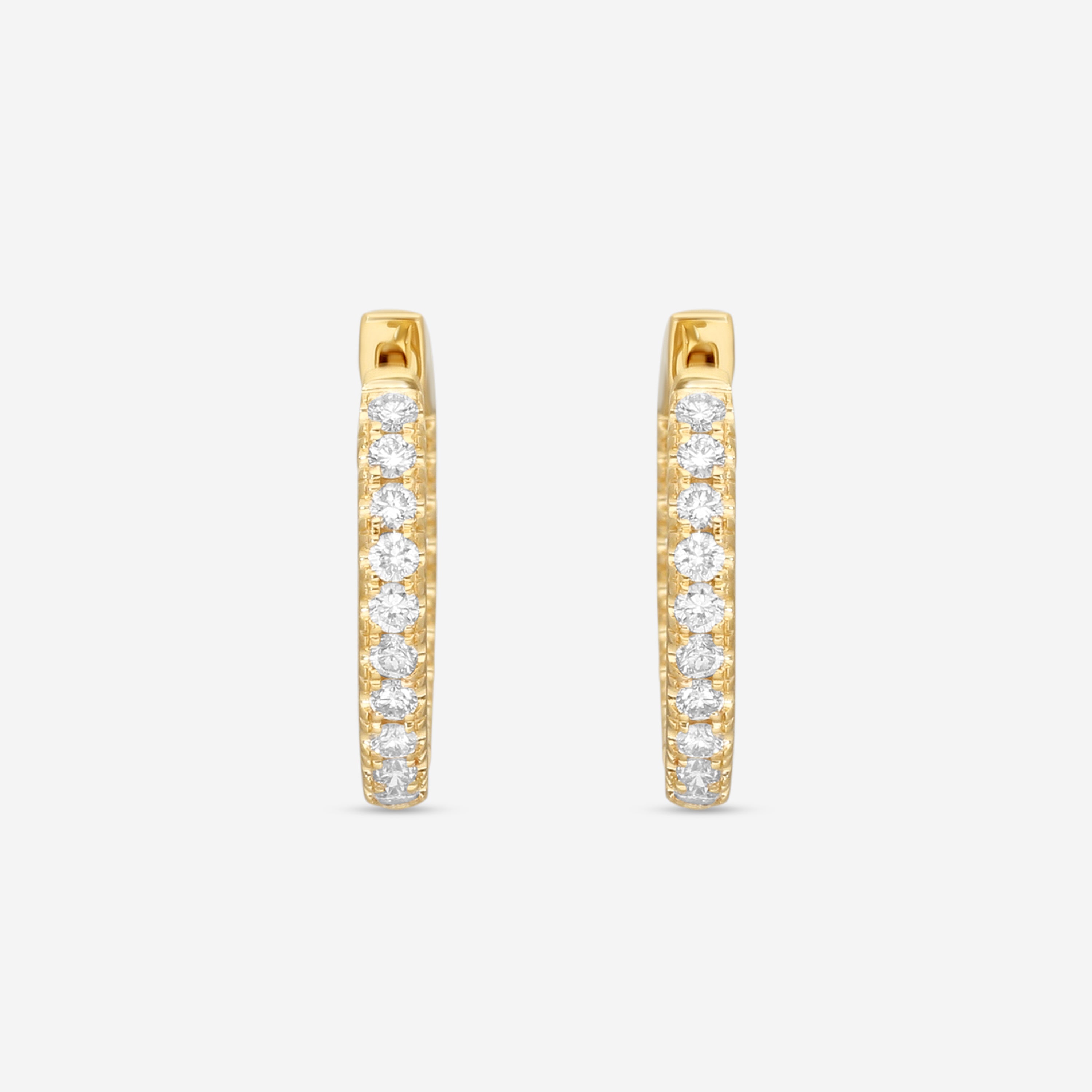 Ina Mar 18K Yellow Gold Diamond Hoop Earrings AER-17279-Y - THE SOLIST