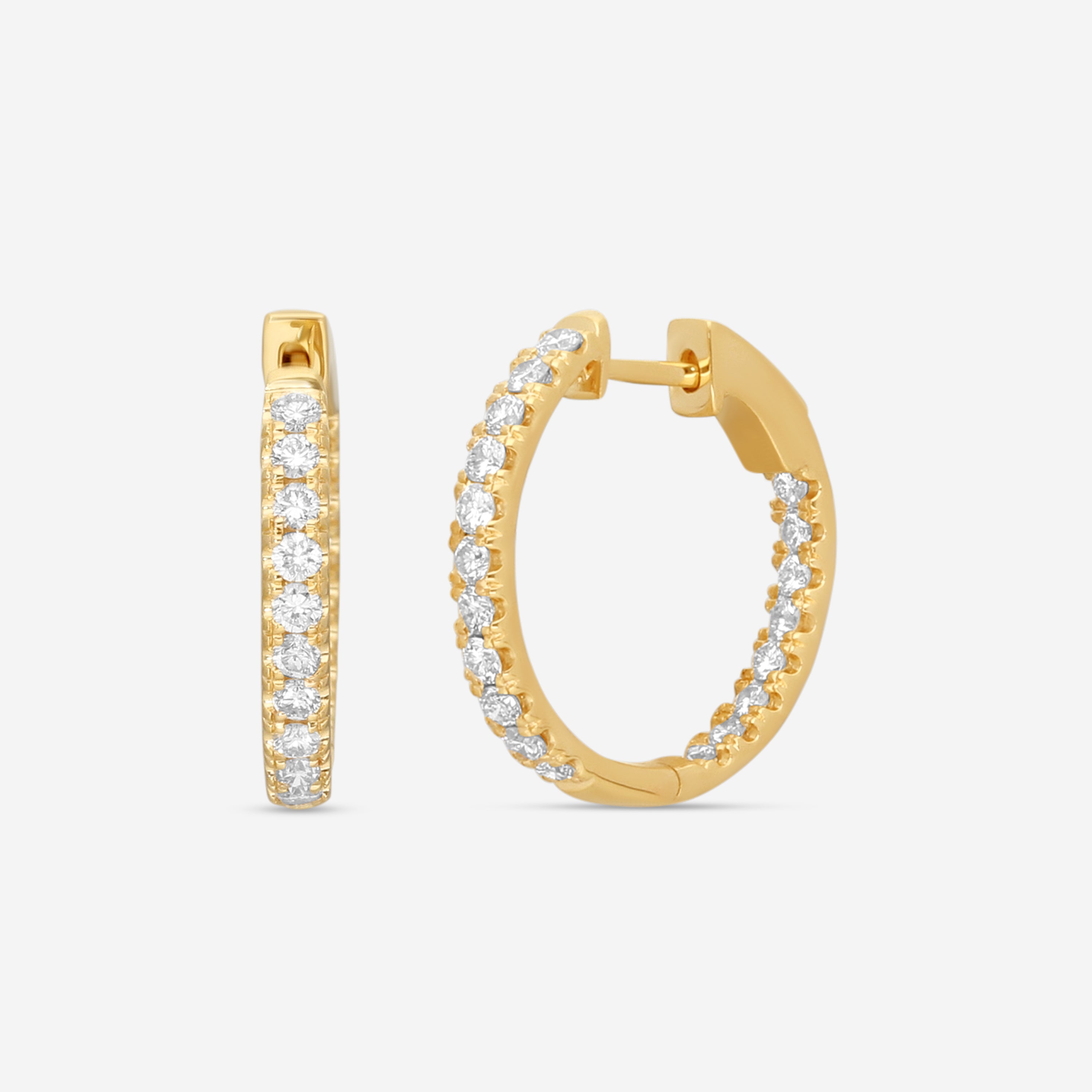 Ina Mar 18K Yellow Gold Diamond Hoop Earrings AER-17279-Y - THE SOLIST