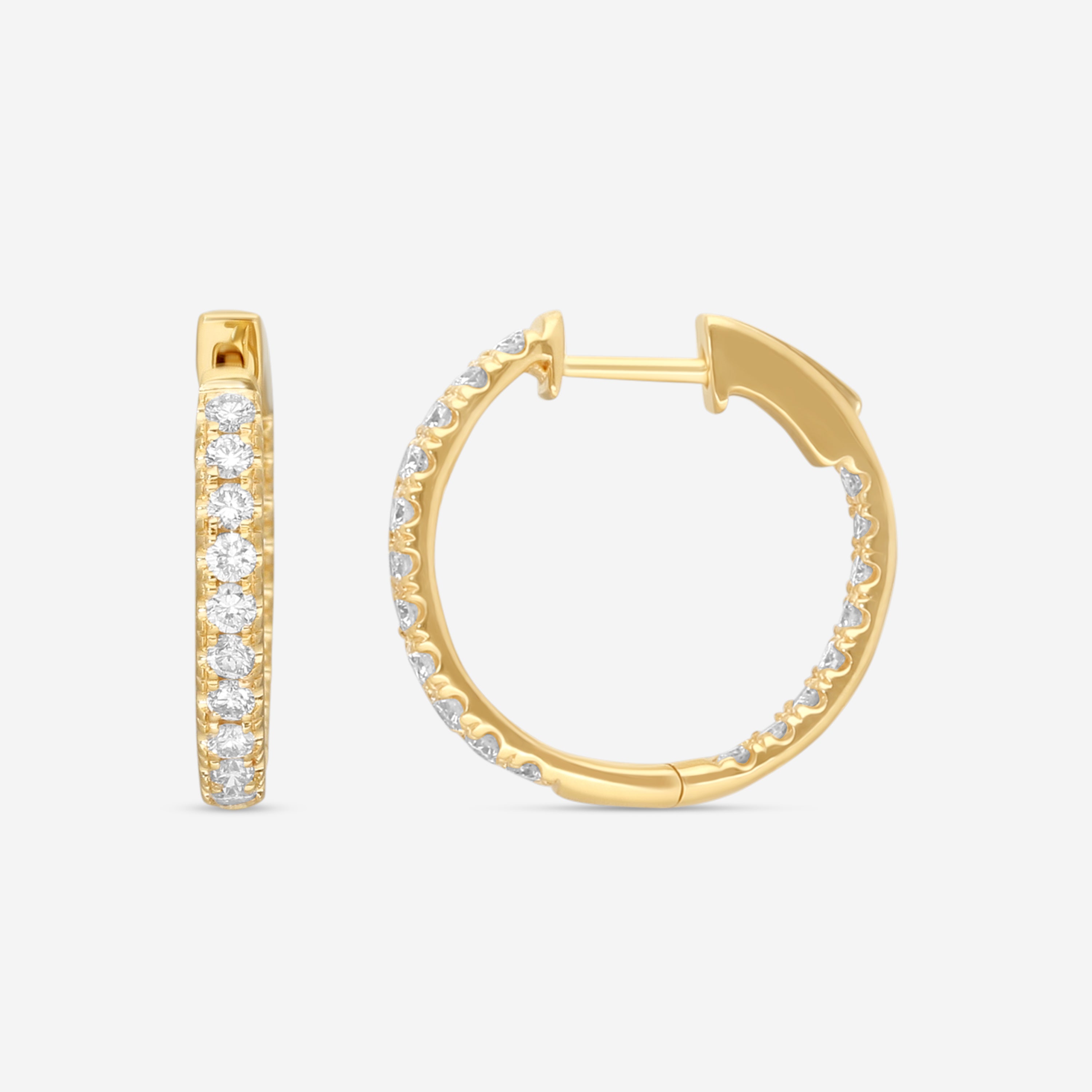 Ina Mar 18K Yellow Gold Diamond Hoop Earrings AER-17279-Y - THE SOLIST