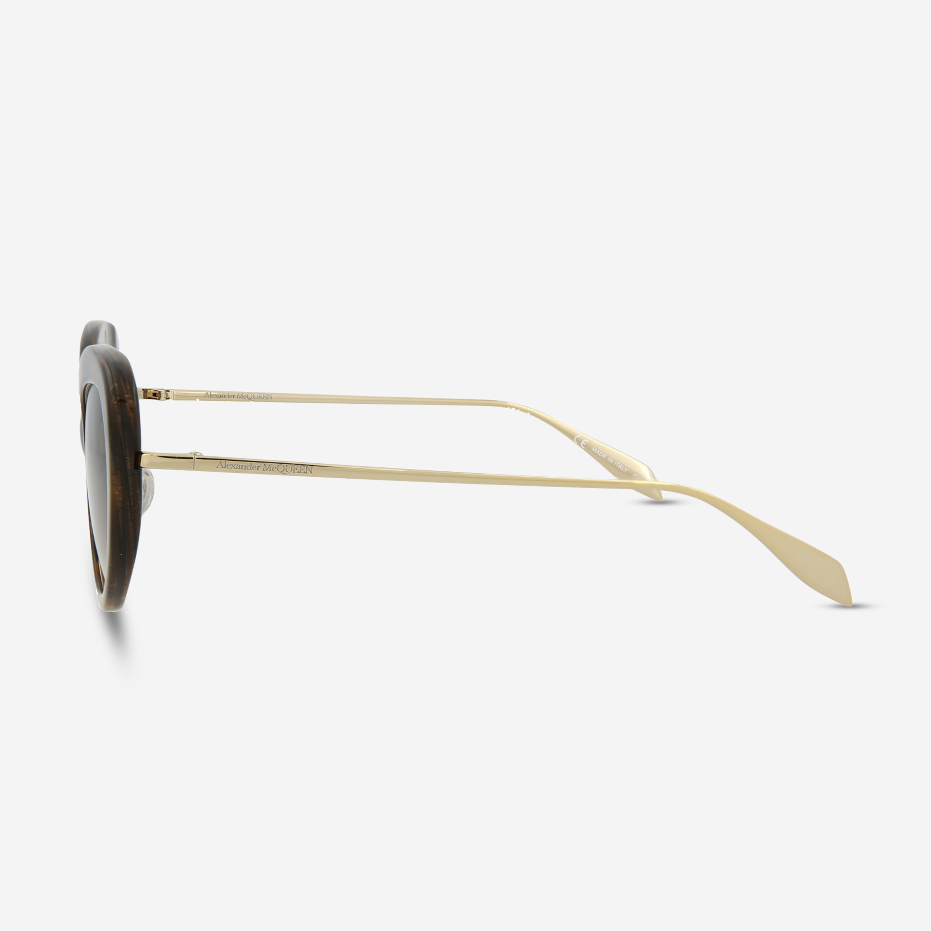 Alexander Mcqueen Cat Eye Acetate & Metal 53 mm Ladies Sunglasses AM0223S-30008052003 - THE SOLIST