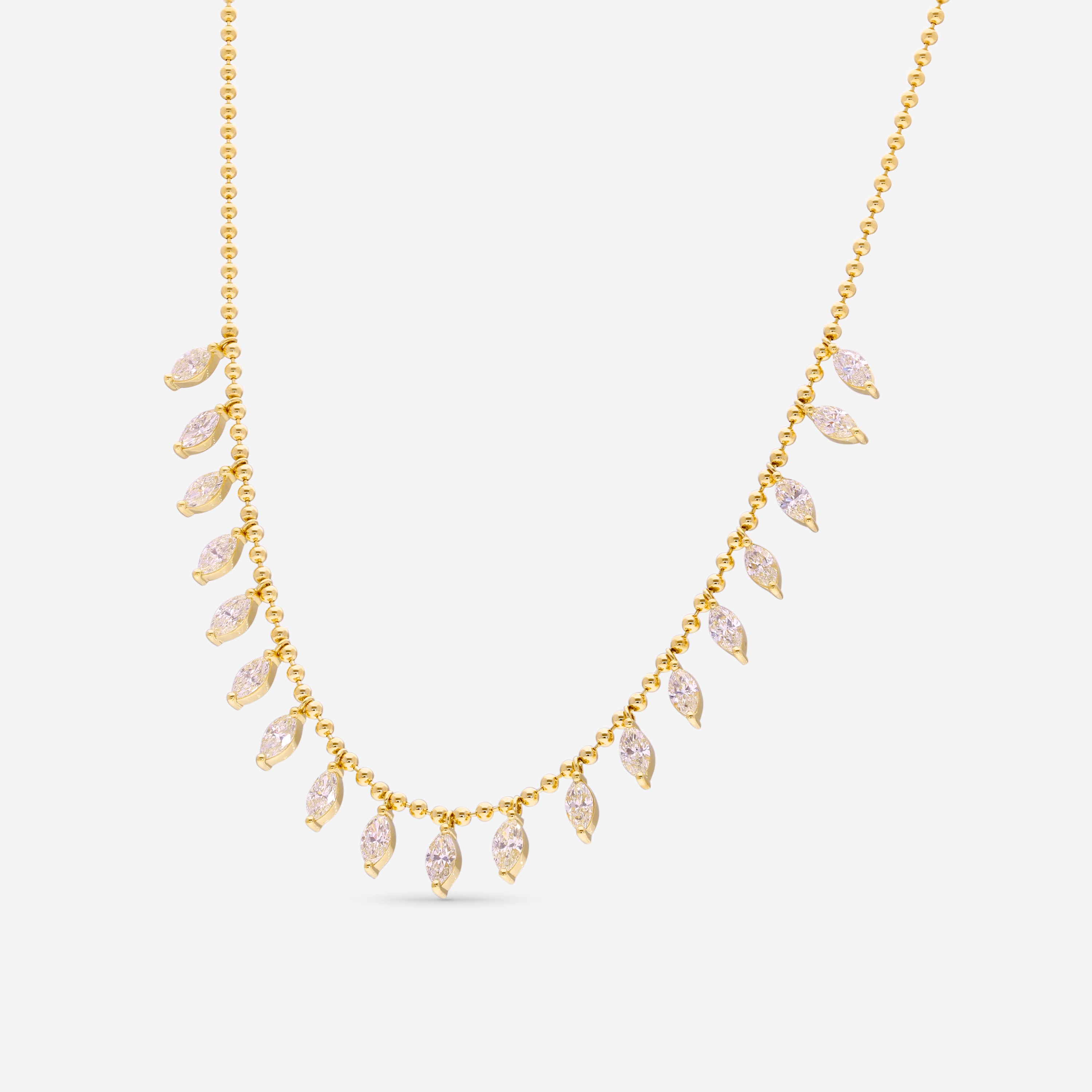 Ina Mar 18K Yellow Gold Marquise Cut Diamond 4.00ct.twd. Station Necklace ANK-19595-1-Y - THE SOLIST