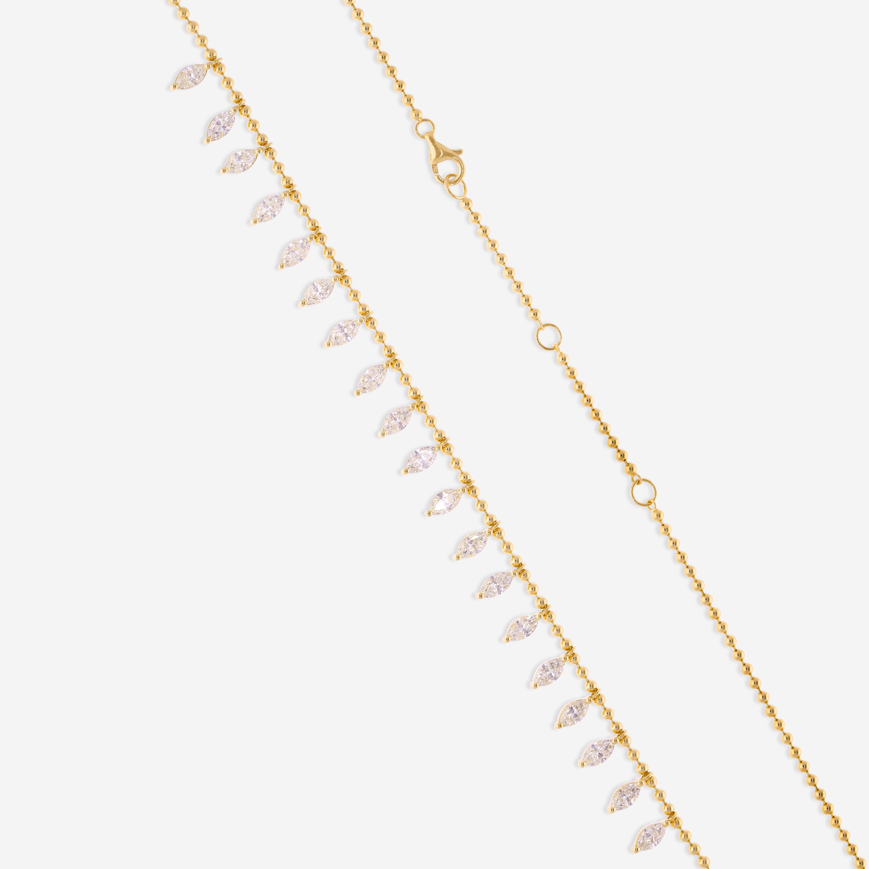 Ina Mar 18K Yellow Gold Marquise Cut Diamond 4.00ct.twd. Station Necklace ANK-19595-1-Y - THE SOLIST