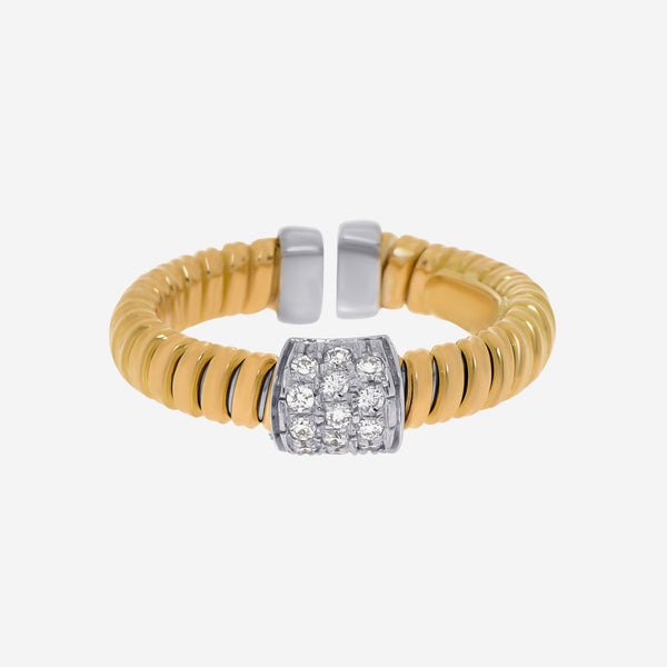 Tessitore Tubogas 18K Yellow Gold, Diamond Band Ring 106049