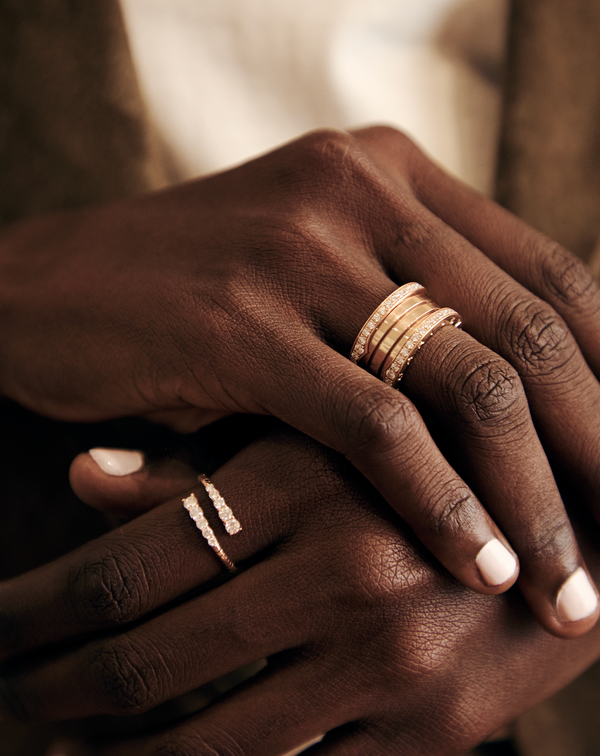 Bulgari B.Zero1 18K Rose Gold Diamond Ring Sz. 5.5 348025