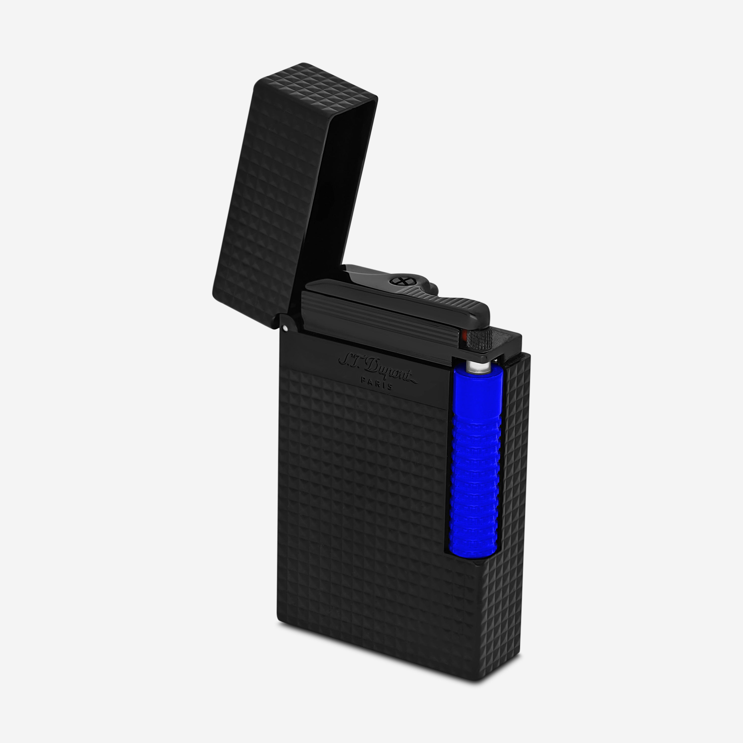 S.T. Dupont Le Grand Fluo Neon Blue Matte Black Metal Lighter C23071