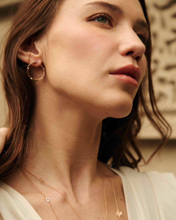 Damiani 18K Rose Gold Diamond Hoop Earrings 20086948