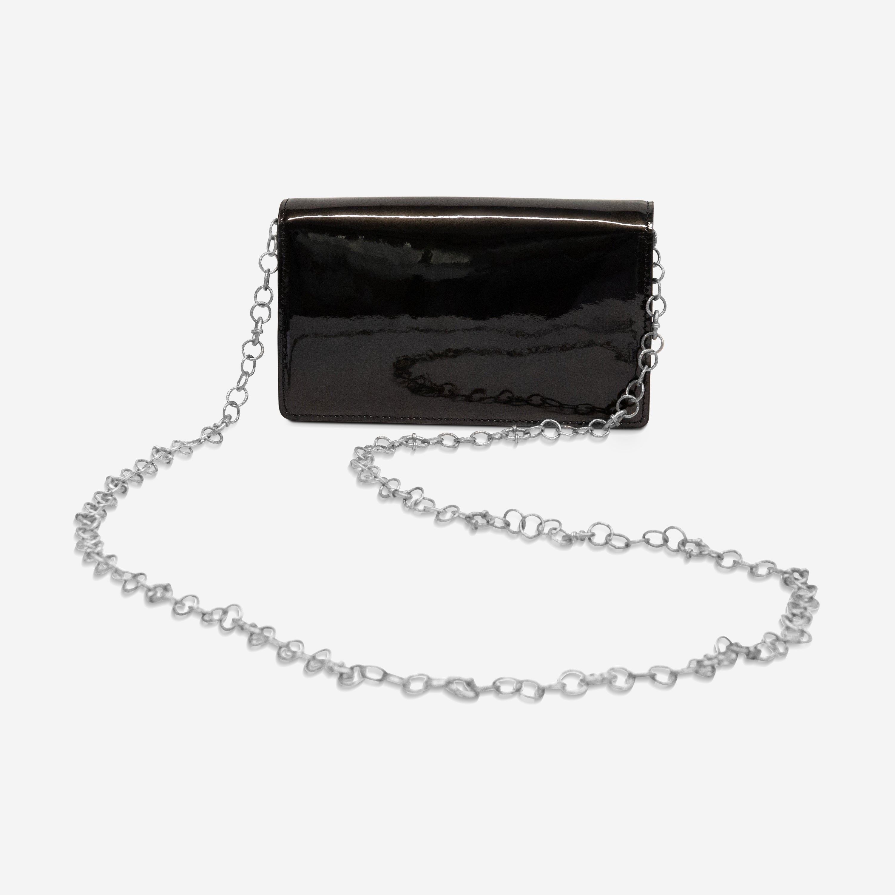 Armenta Black Patent Leather Chained Wallet 11296 - THE SOLIST