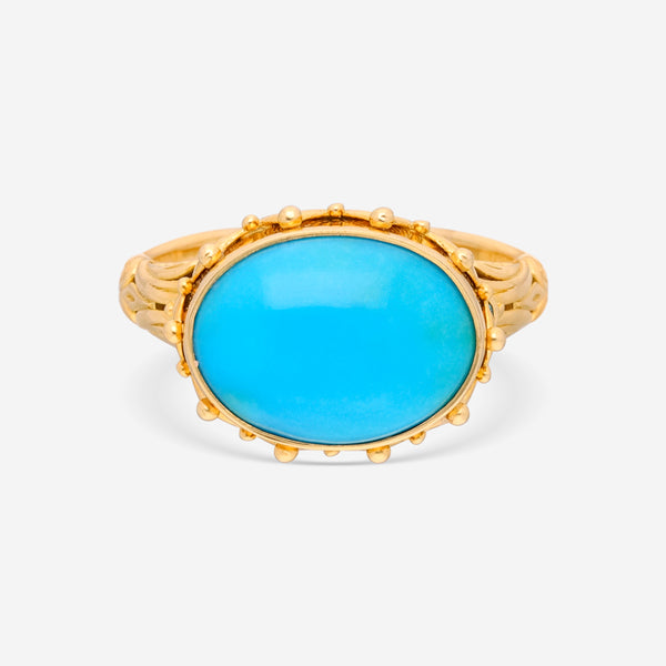 Konstantino Limited 18K Yellow Gold and Turquoise Ring DMK01121-18KT-470