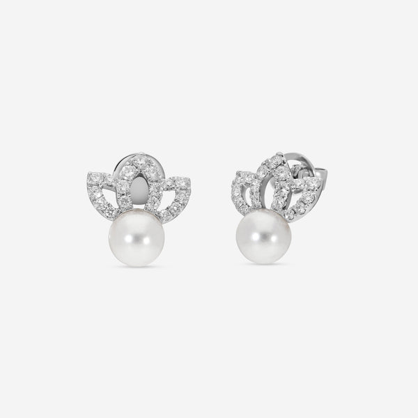 Assael 18K White Gold Diamond & Akoya Cultured Pearl Earrings EADT00001 - THE SOLIST