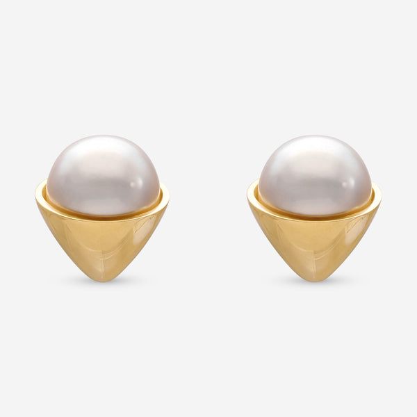 Assael 18K Yellow Gold Japanese Akoya Cultured Pearl Stud Earrings EG-OY1.A - THE SOLIST