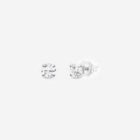 Ina Mar 14K White Gold Round Cut Solitaire 0.78ct.twd. Diamond Stud Earrings EM-002