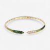 Alberto Milani Ombre 18K Yellow Gold Diamond & Green Tsavorite Cuff Bracelet G0070E