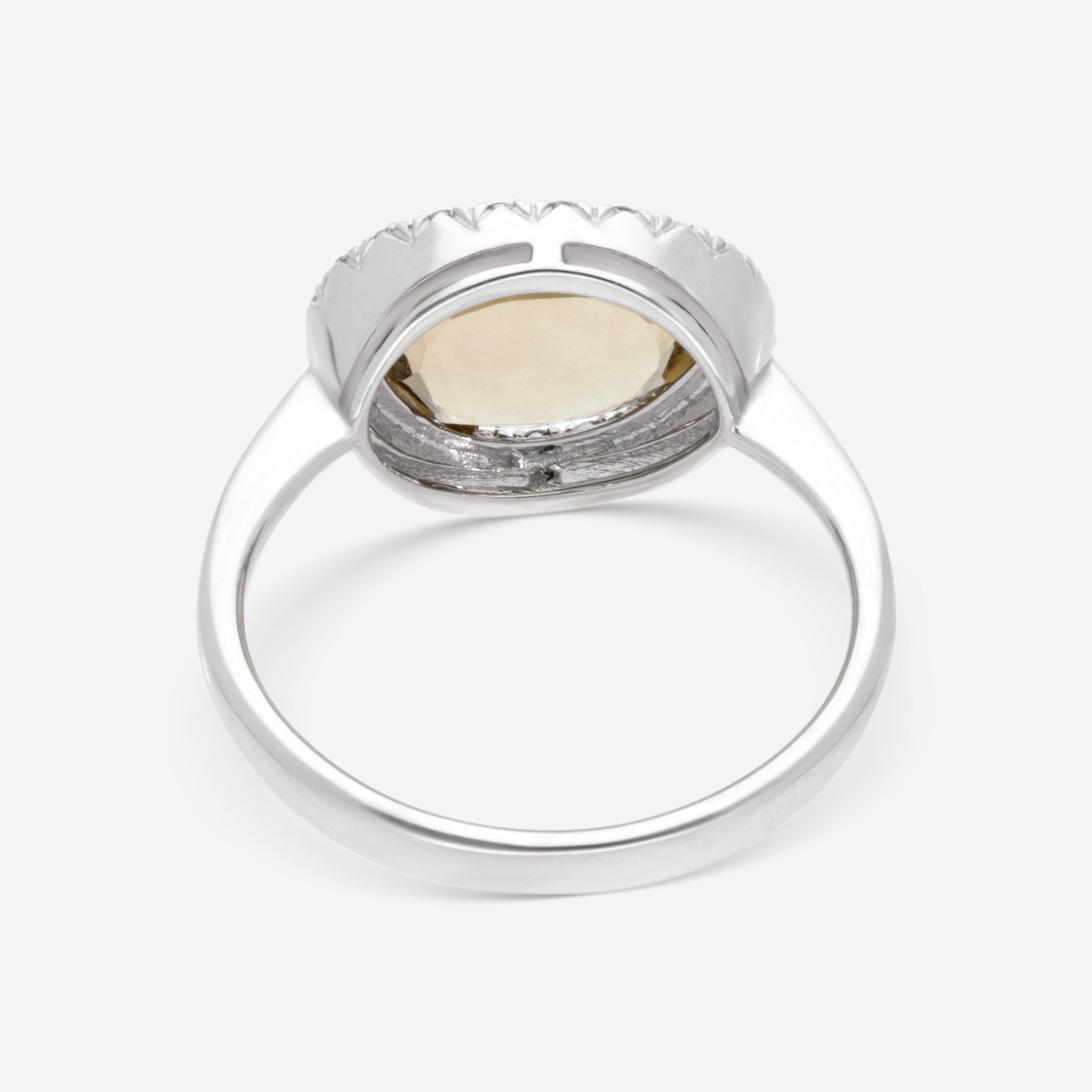 SuperOro Greta 18K White Gold Diamond & Olive Quartz Statement Ring GRETA/A001b - THE SOLIST