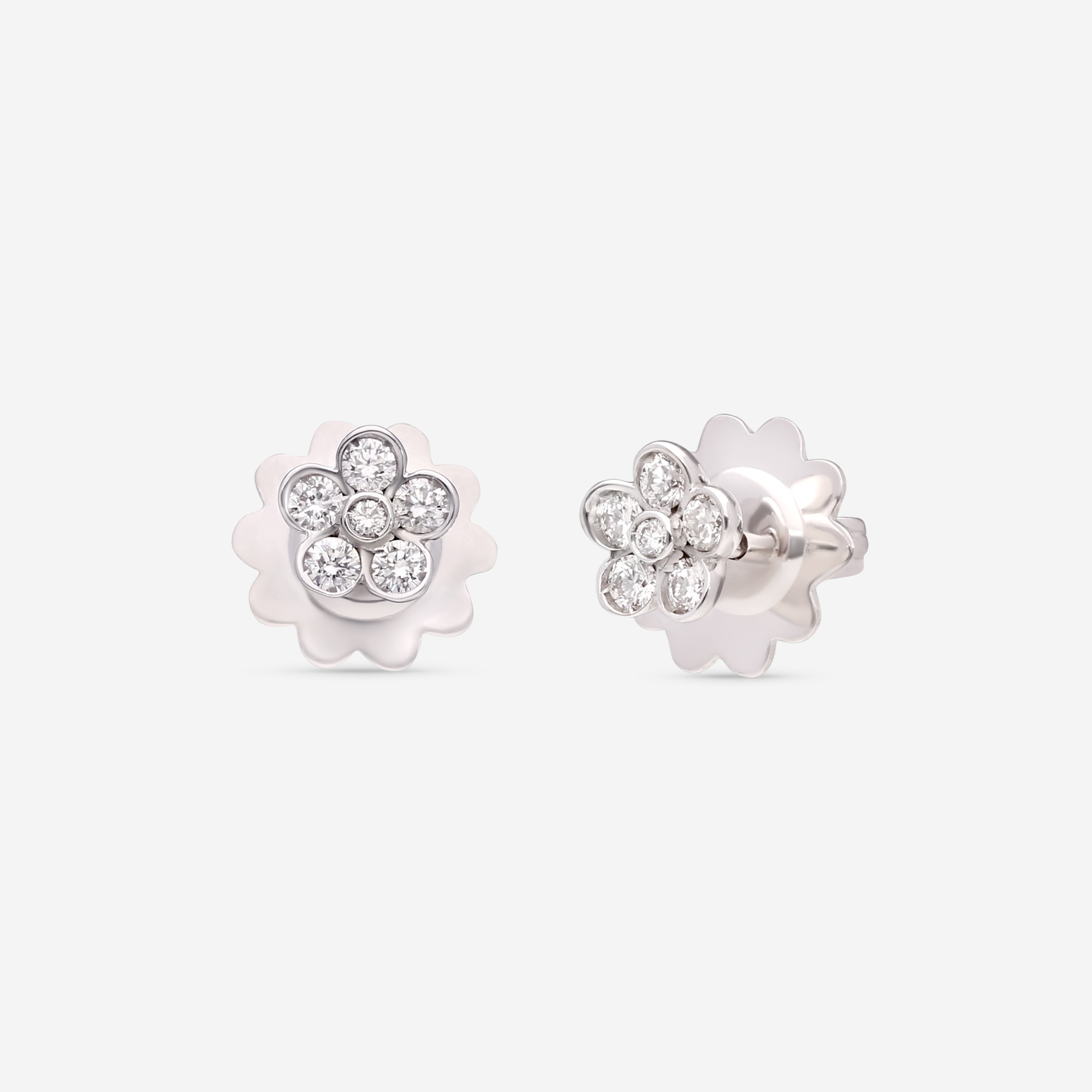 Giloro 18K White Gold Diamond Stud Earrings OR0506GR-170 - THE SOLIST