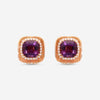 Giloro 18K Rose Gold Amethyst and Diamond Stud Earrings P4413-108R - THE SOLIST