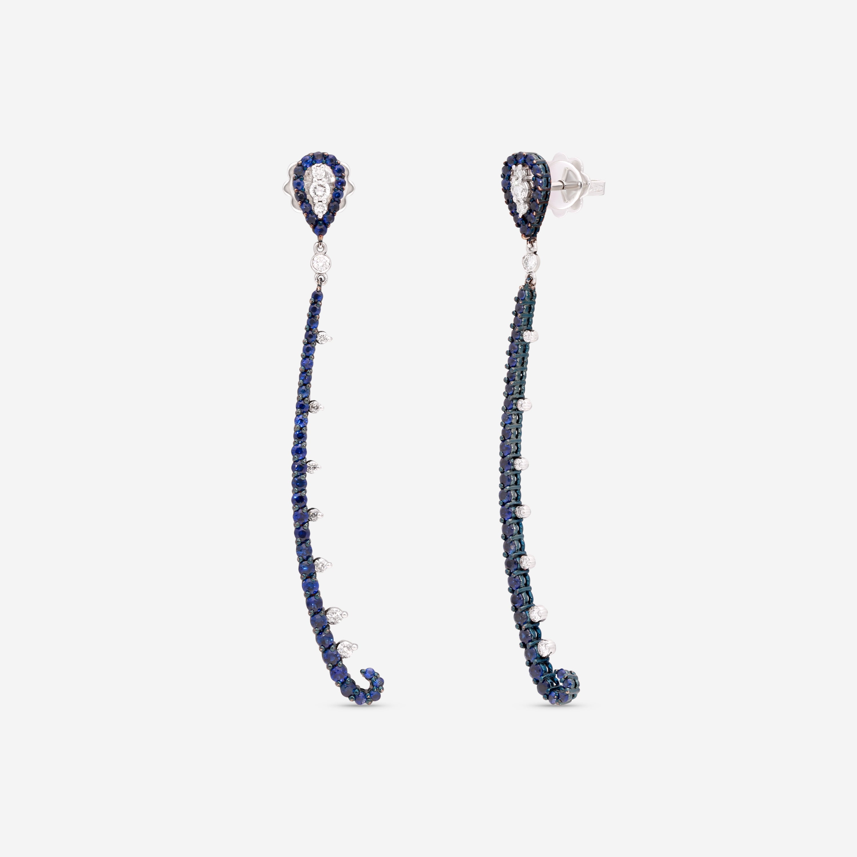 Giloro 18K White Gold Sapphire Dangle Earrings P4642-108Z - THE SOLIST