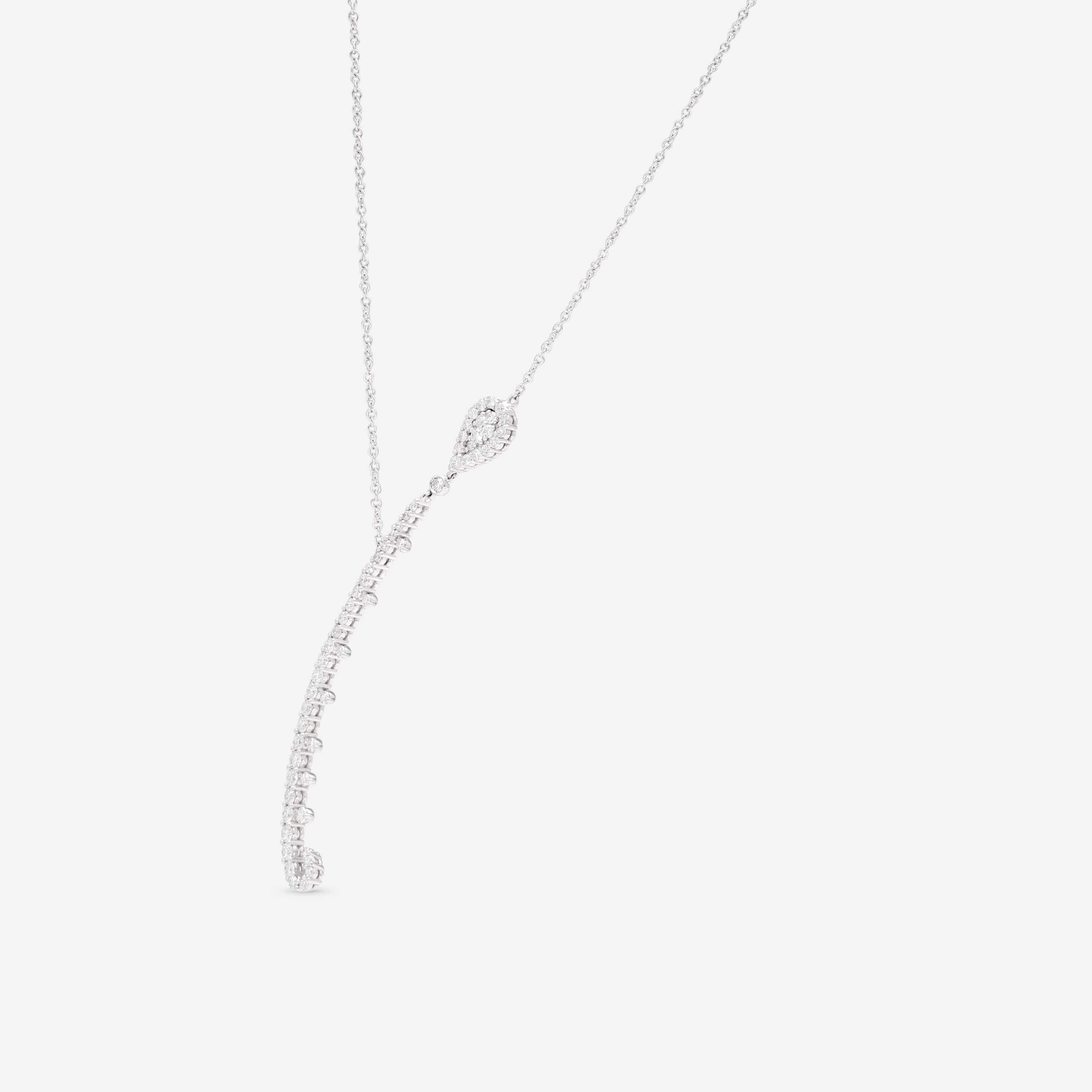 Giloro 18K White Gold Diamond Lariat Necklace P4647-108 - THE SOLIST