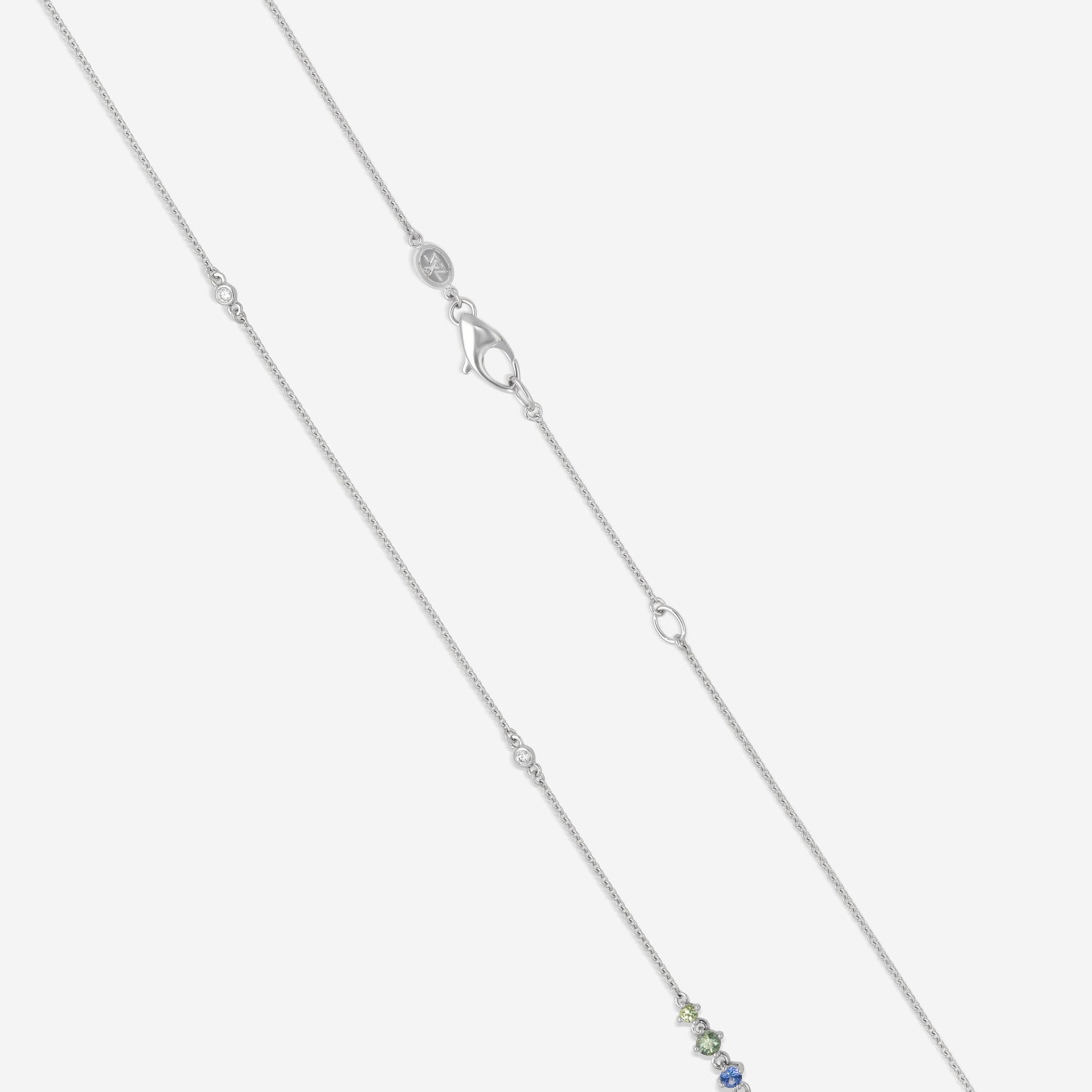 Gübelin Feather 18K White Gold Multicolor Sapphire & Diamond Necklace 42A-1333.3 - THE SOLIST