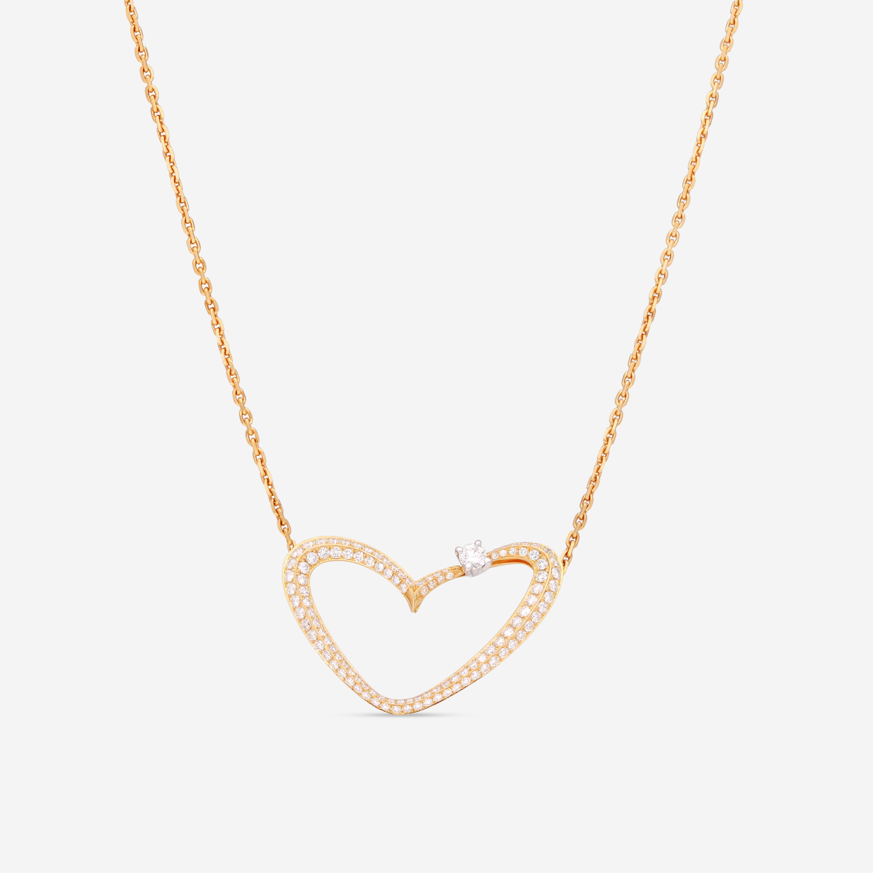 Gübelin 18K Yellow Gold Diamond Heart Collier Pendant 42C-1154 - THE SOLIST