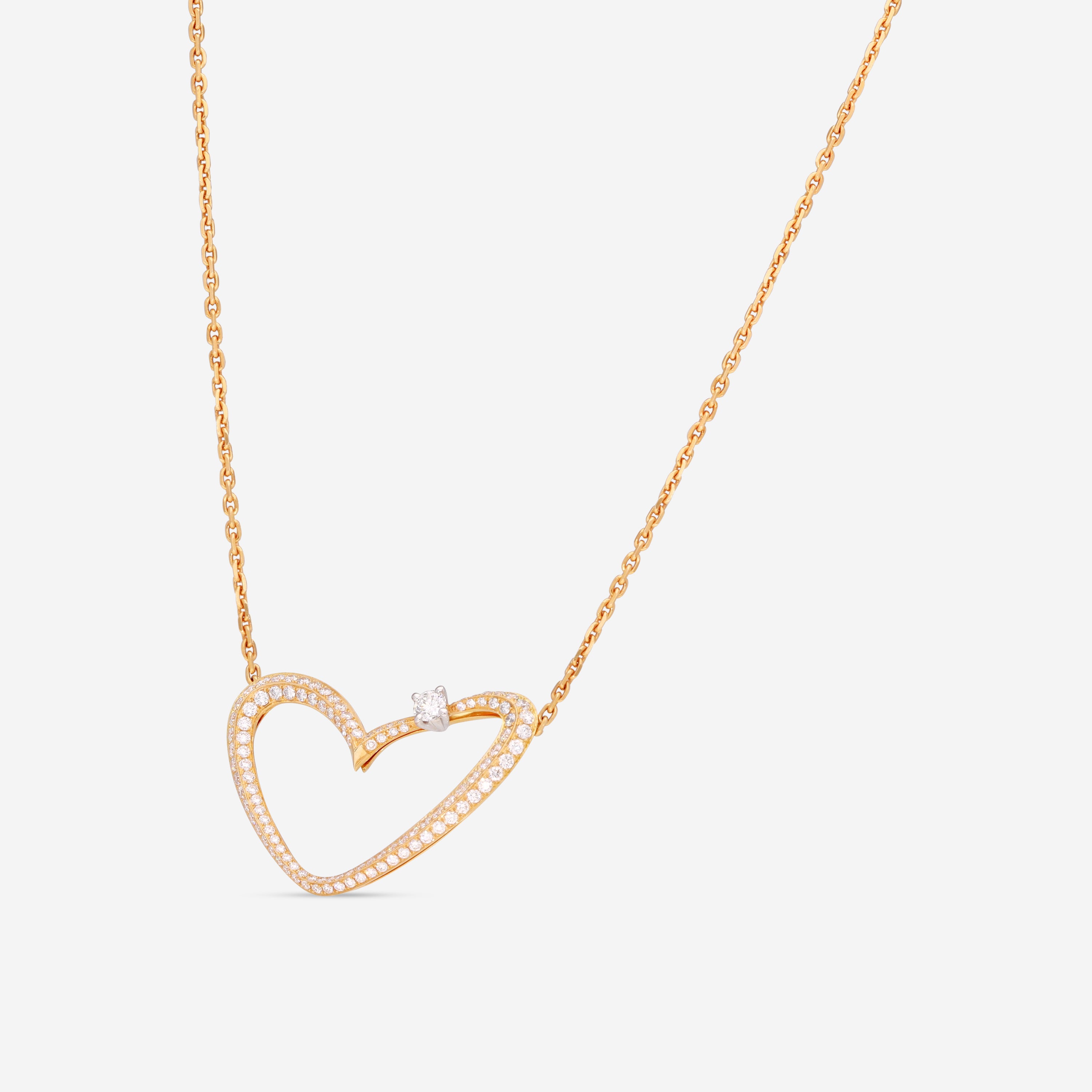 Gübelin 18K Yellow Gold Diamond Heart Collier Pendant 42C-1154 - THE SOLIST