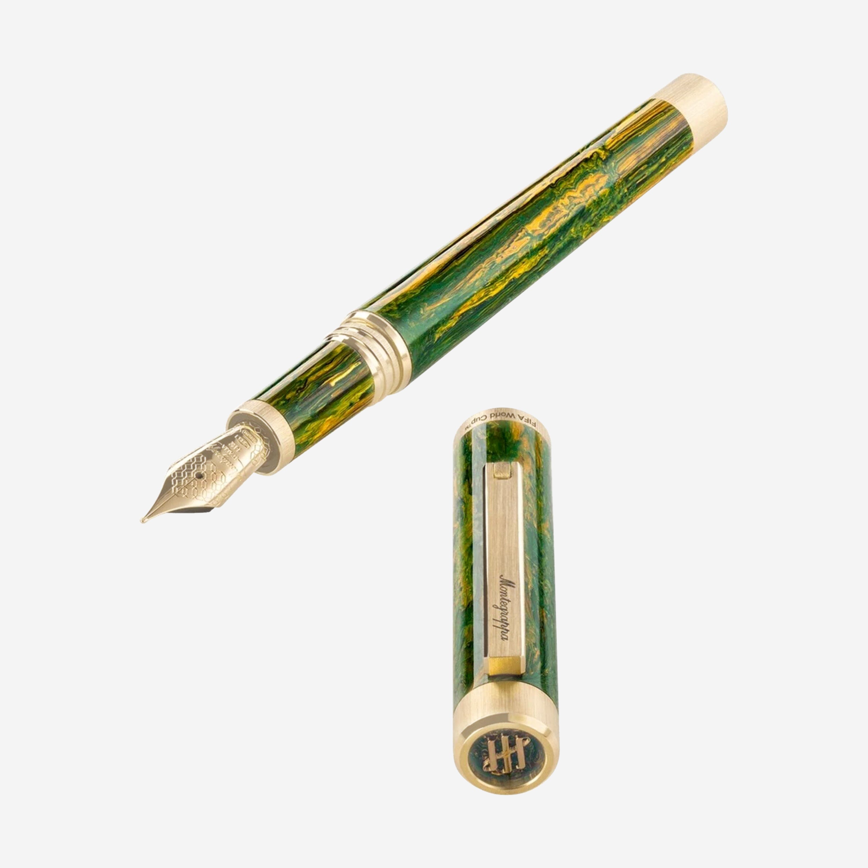 Montegrappa FIFA Classics Brazil Green & Yellow Resin Fountain Pen (F) ISZEF24Y_B - THE SOLIST