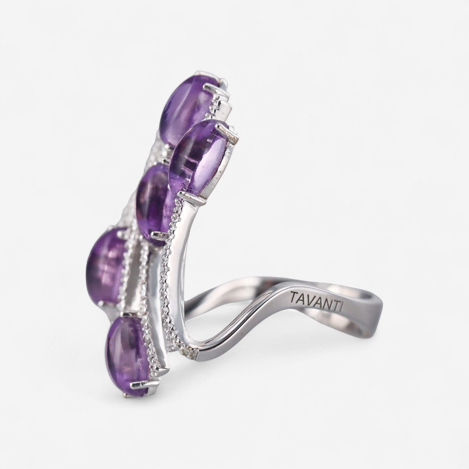 Tavanti 18K White Gold Diamond & Amethyst Ring Sz. 7.5 JF-20-0095F-130 - THE SOLIST